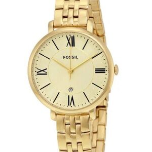 Fossil Gold-Tone Watch with Beige Dial